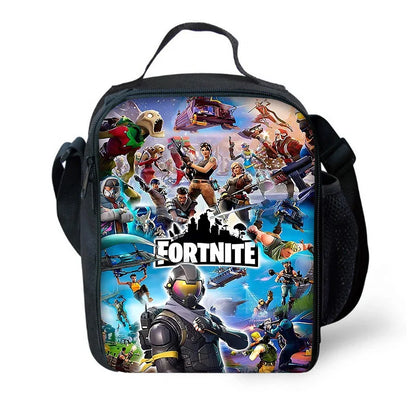 Child Insulated Large Capacity Bag for Boy Girl Student Hot Game Outdoor Picnic Resuable Thermal Cooler Lunch Box F-FortniteS