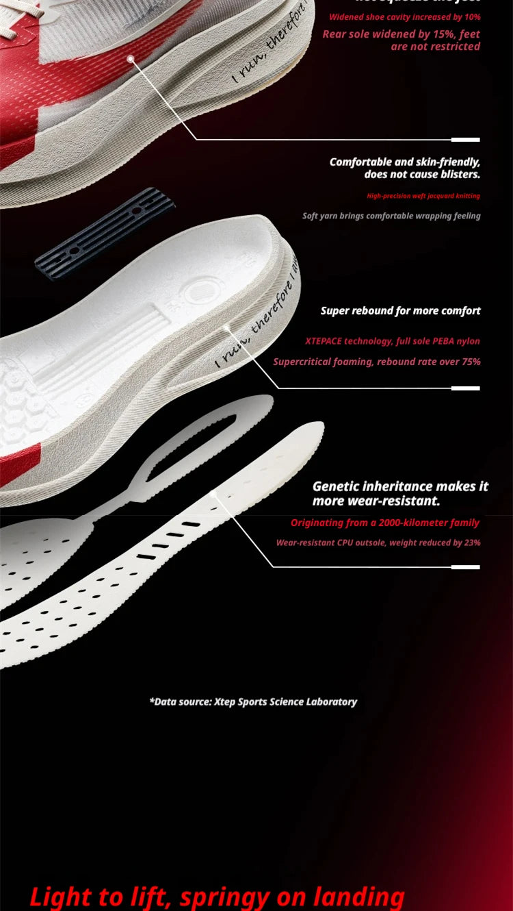 XTEP 2000km PRO Sapatilhas de Corrida para Homem 2026 Primavera Suavidade Durabilidade Estabilidade Conforto Leves Sapatilhas Desportivas Masculinas 874219110026