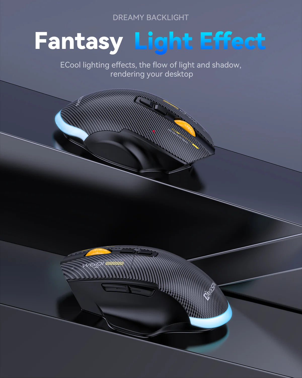 Rato Gaming Sem Fios Bluetooth, 12800 DPI, Rato RGB com Fio/Sem Fios com 7 Botões Programáveis, para PC e Portátil, Gaming