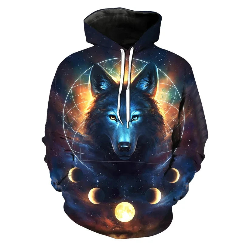 Ferocious Wolf Head Anime Sweatshirt 3D Printed Hoodies Men/Women Fashion Clothing Harajuku kids Men coat