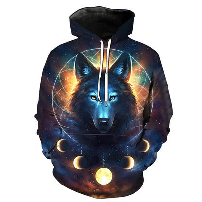 Ferocious Wolf Head Anime Sweatshirt 3D Printed Hoodies Men/Women Fashion Clothing Harajuku kids Men coat