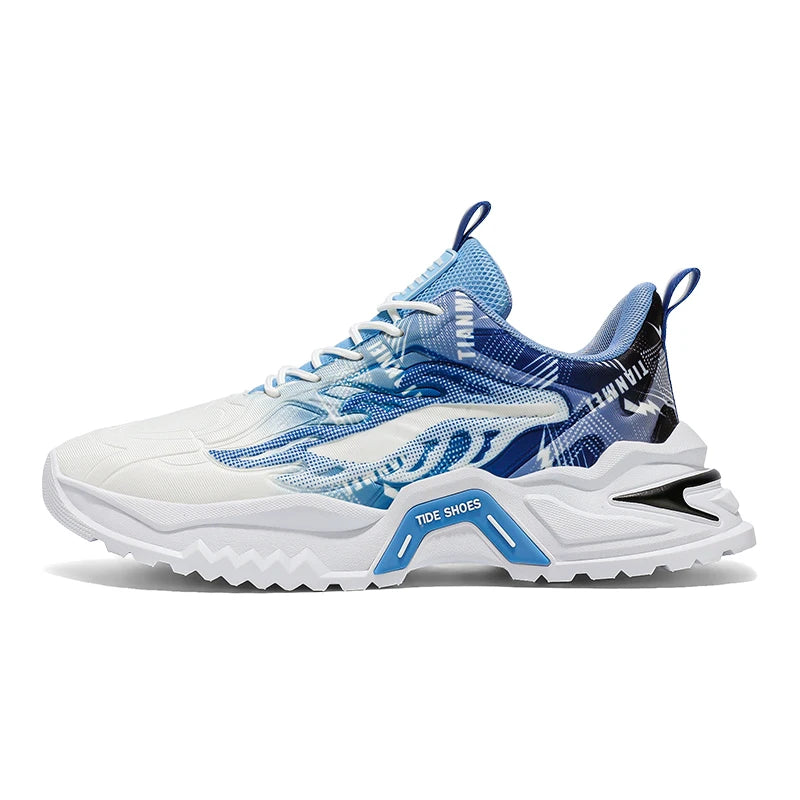 Scarpe sportive da uomo alla moda con lacci, versatili, antiscivolo, con suola spessa, per adolescenti, da indossare tutti i giorni, comode scarpe da corsa casual da uomo