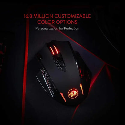 Mouse da gaming Redragon M913 16000 DPI cablato e wireless 2.4Ghz RGB ottico, 16 pulsanti programmabili, mouse nero/bianco
