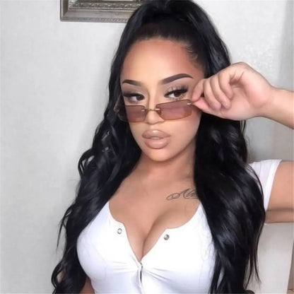 Fashion Rimless Rectangle Sunglasses Women Luxury Design Sun Glasses Ladies Retro Gradient Eyewear Summer UV400 Sun Shades