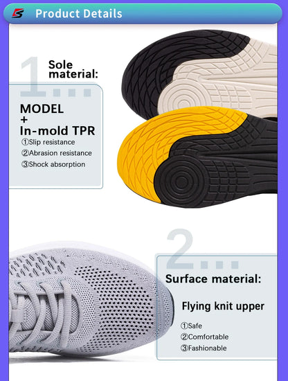 Ténis de corrida para homem Baasploa – Ténis casuais de malha, leves e de design, para corrida, respiráveis, com atacadores, para caminhada desportiva