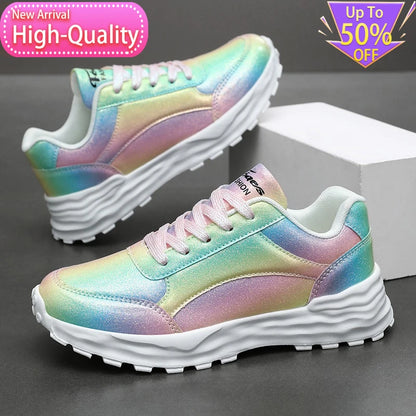 New Summer Fashionable Womens Sports Shoes Versatile Lightweight and Durable Running Shoes Shock-absorbing Daily Walking Shoes