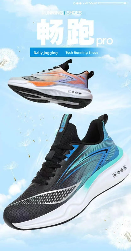 Men's Breathable Running Shoes Summer Hot Sale Of The Season Casual Sporty Fish Thread Soft Bottom Thick Heel Cross-Border St...