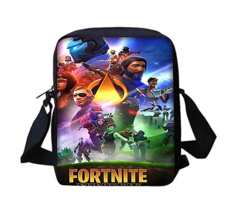 Mala de ombro estilo messenger com estampado Hot Game Boy Girls, design infantil F-FortniteS, mala casual para homem e mulher, bolsa para telemóvel e saco de compras