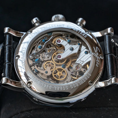 Original Movement ST1908 Sugess Men Mechanical Calendar Watch Chronograph Vintage Moonphase Wristwatches Waterproof