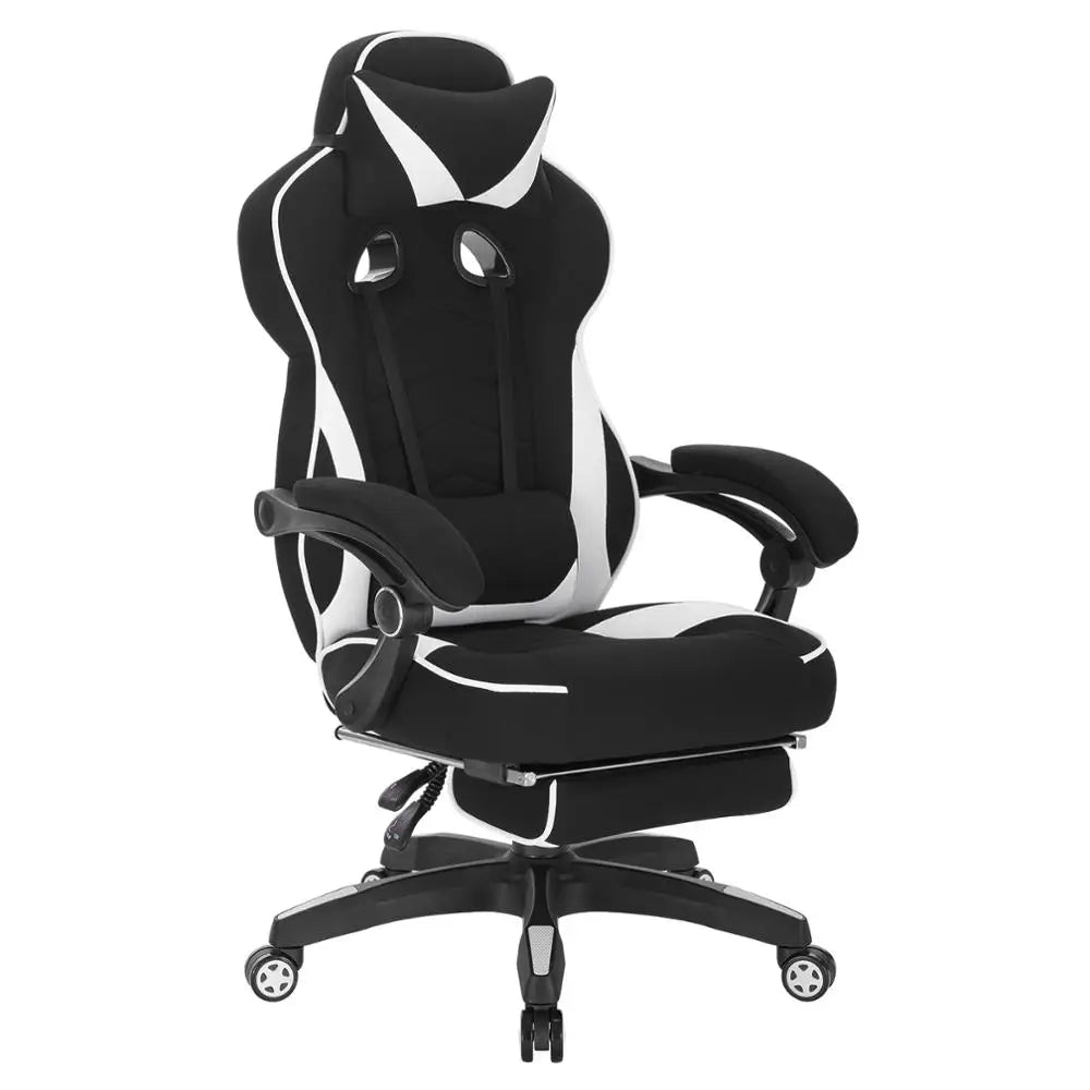 WOLTU Swivel Gaming Racing Chair Desk Office Computer Chair Sports Seat with Headrest Lumbar Cushion Footrest Gamer Chair