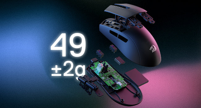 Rato Gaming Sem Fios Redragon M916, Ultra-Leve 49G, 8K DPI, 2.4G, com Design Ergonómico de Pega Natural