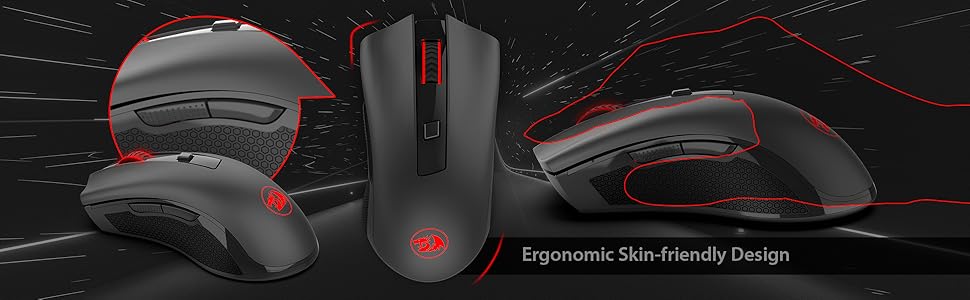 Rato sem fios Redragon M652 Optical 2.4G com recetor USB, rato portátil para gaming e escritório, 5 níveis de DPI ajustáveis