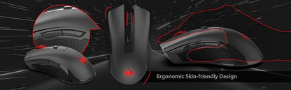 Rato sem fios Redragon M652 Optical 2.4G com recetor USB, rato portátil para gaming e escritório, 5 níveis de DPI ajustáveis