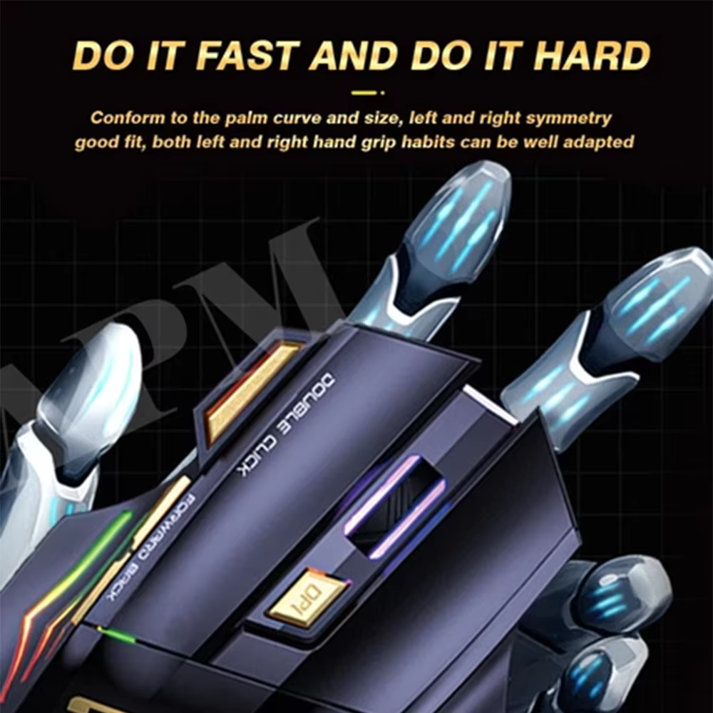 Rechargeable Wireless Gaming Mouse 2.4G Silent RGB Gaming Mouse with 7 Buttons, Adjustable DPI, Ergonomic Rechargeable Wireless Gaming Mouse for PC & Laptop